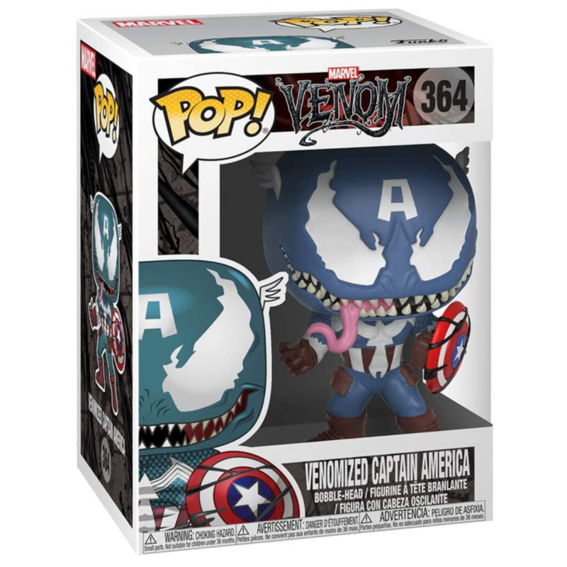 Ludibrium-Marvel Venom - POP! Vinyl Wackelkopf Figur Venomized Captain America