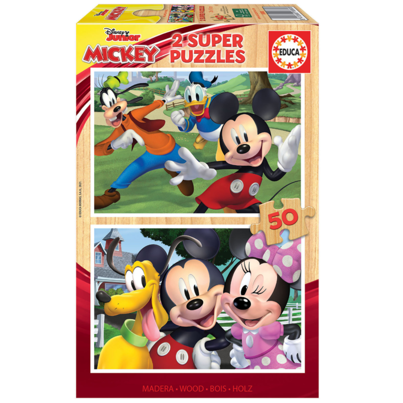 Ludibrium-Educa - Holzpuzzle Disney Junior / Mickey und Freunde - 2 x 50 Teile