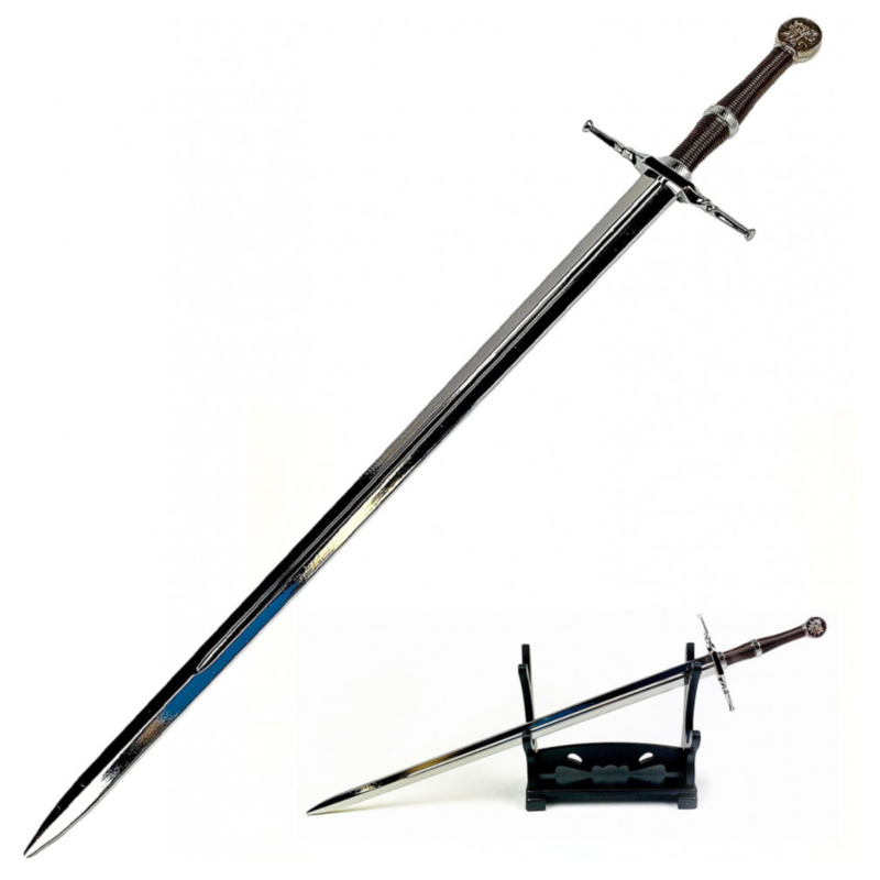 Ludibrium-The Witcher - Geralt von Riva Stahlschwert - Schwertbrieföffner mit Ständer