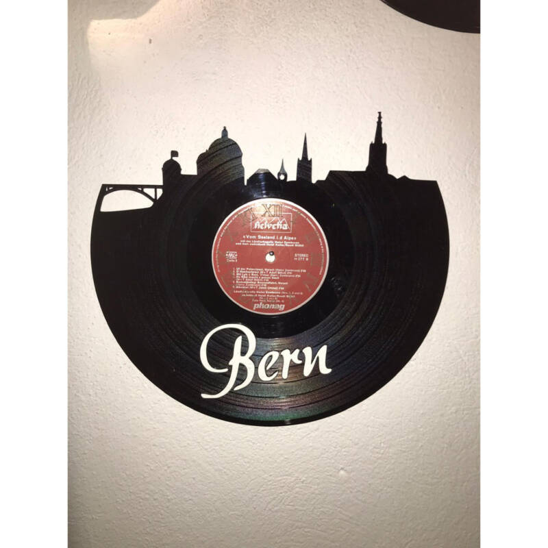 Schallplatten-Wanduhr - Motiv Bern