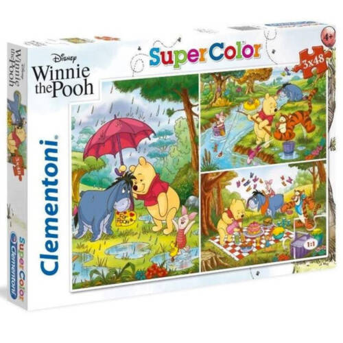 Ludibrium-Clementoni - Supercolor Winnie the Pooh - 3 x 48 Teile