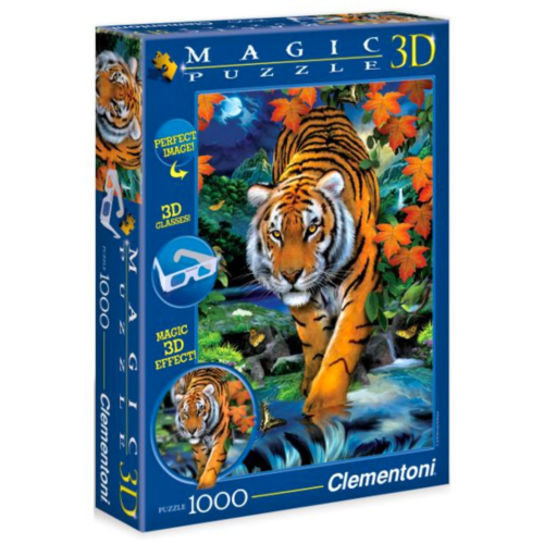 Ludibrium-Clementoni - Magic 3D Tiger auf der Jagd - 1000 Teile