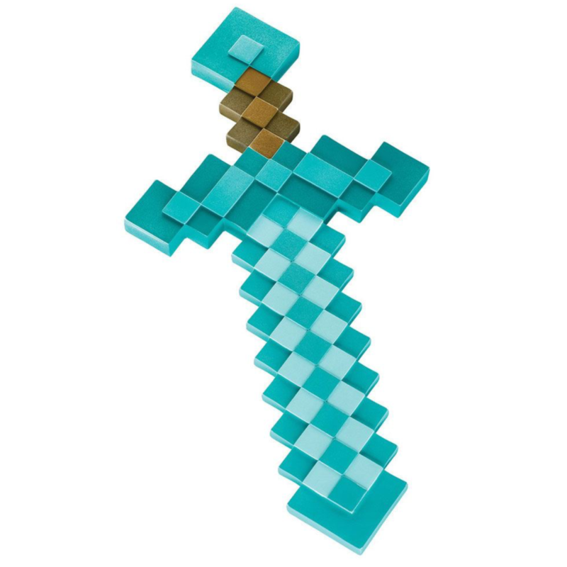 Ludibrium-Minecraft - Kunststoff-Replik Diamant-Schwert 51 cm