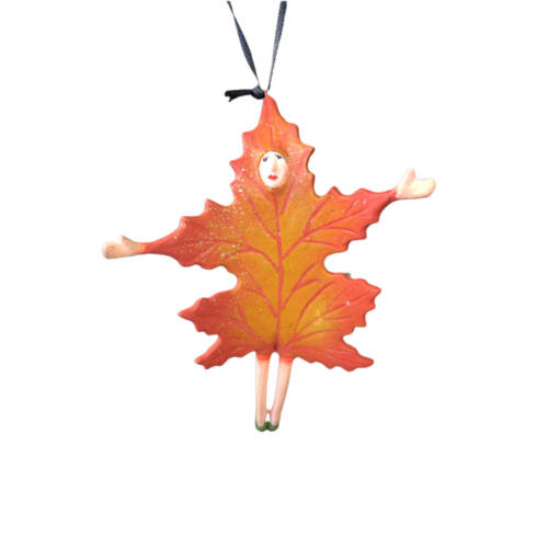 Krinkles - Halloween Mini oranges fallendes Blatt Ornament