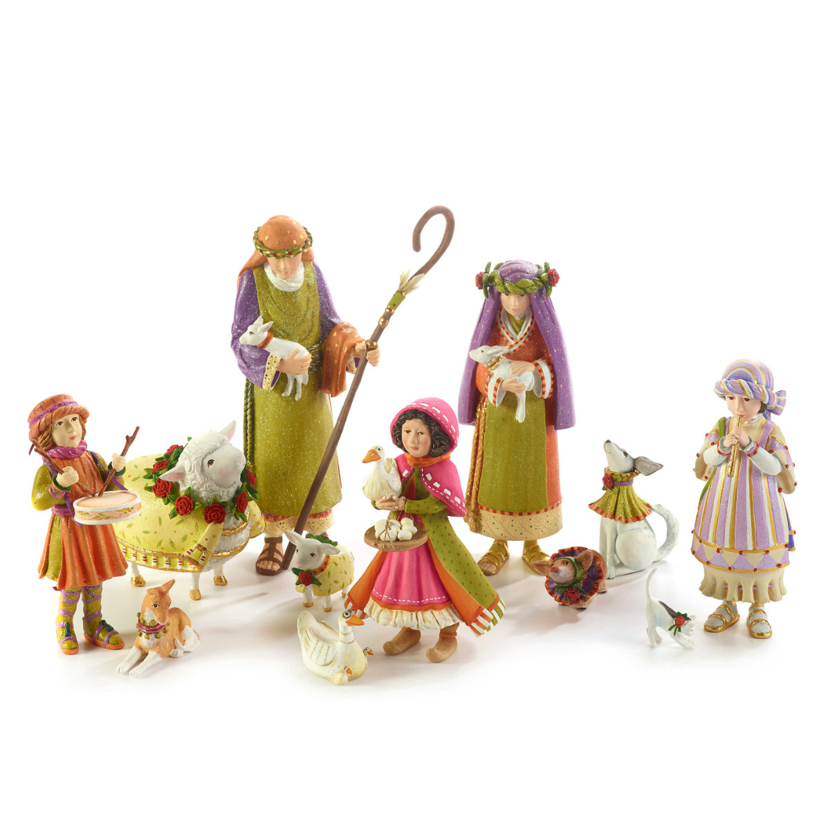 Ludibrium-Krinkles - Nativity Schäferin mit Hundefiguren