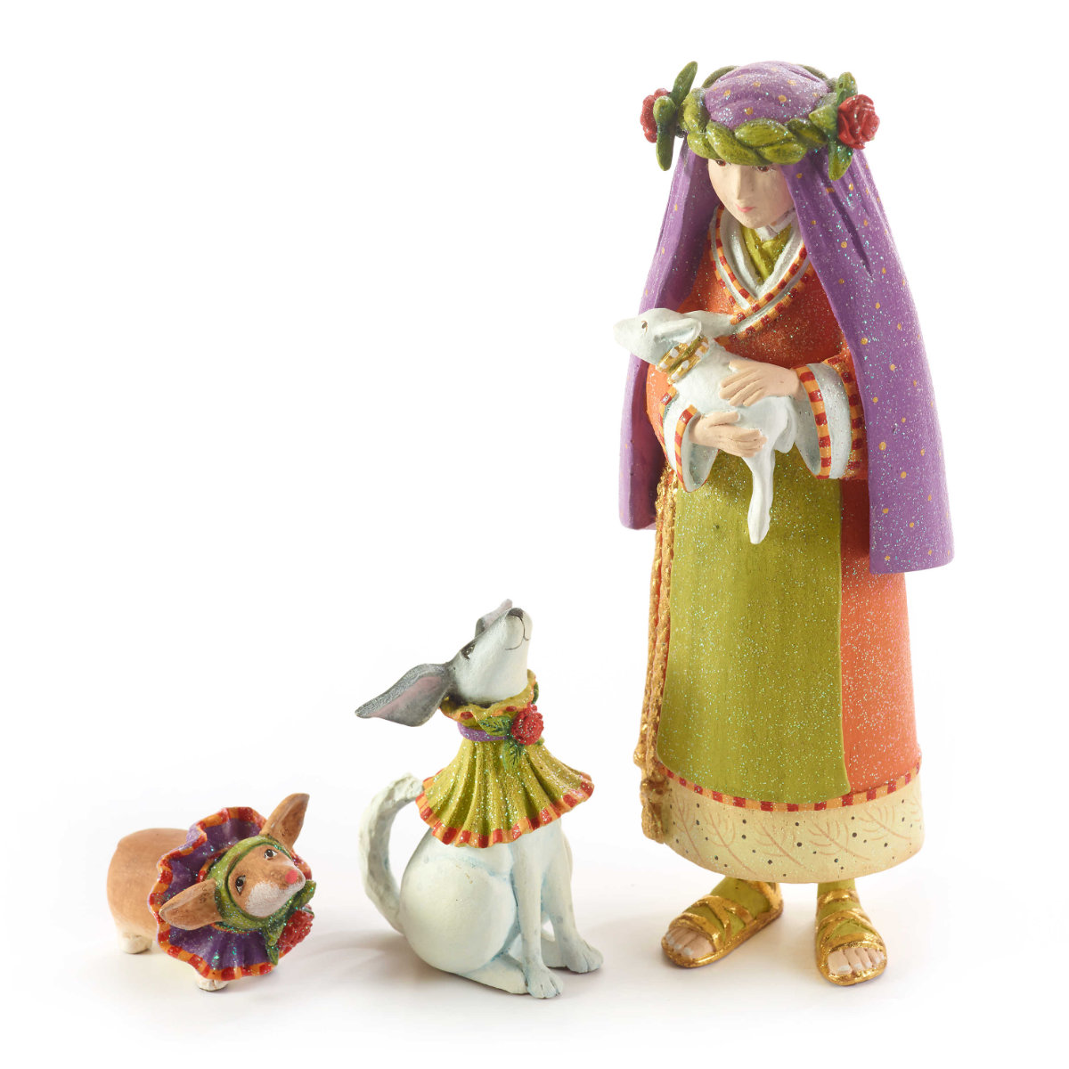 Ludibrium-Krinkles - Nativity Schäferin mit Hundefiguren