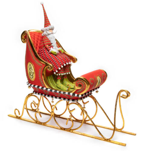 Ludibrium-Krinkles - Dash Away Schlittenfigurenset gross mit sitzendem Nikolaus
