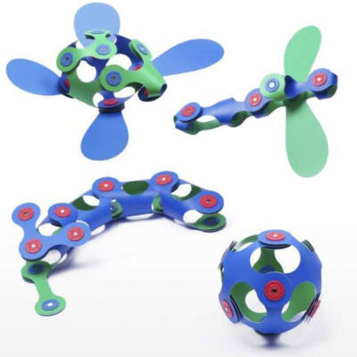 Ludibrium-CLIXO Itsy Pack - grün/blau mit 18 Spielscheiben - Magnetspielzeug
