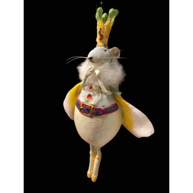 Krinkles - weisse Maus mit gelbem Umhang und Krone