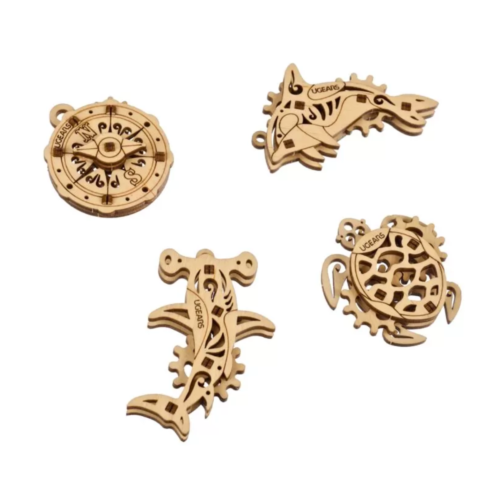 Ludibrium-UGEARS 70201 - U-Fidgets Atlantic Ocean - Einsteigerset 3-D Holzspielzeug