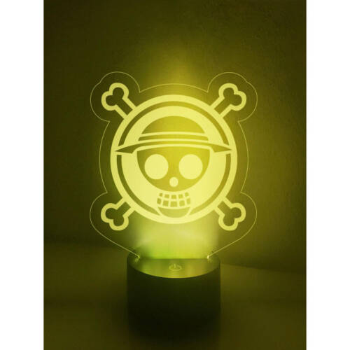 Dies ist die LED-Lampe mit der Kontur des One Piece Logos.