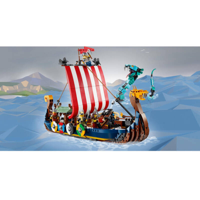 Ludibrium-LEGO Creator 31132 - Wikingerschiff mit Midgardschlange - Klemmbausteine