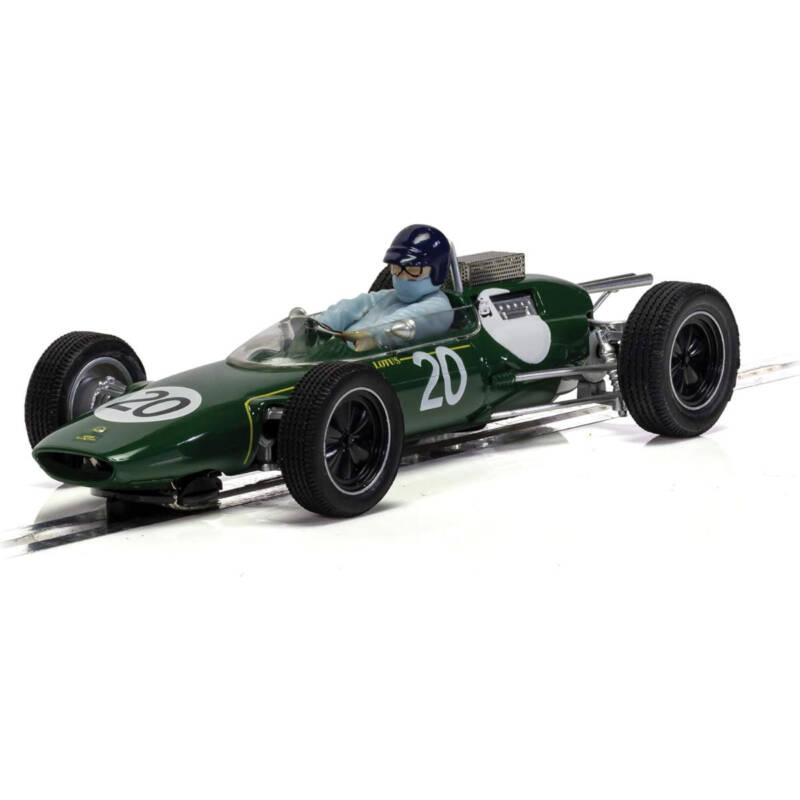 Auto zu Rennbahn Scalextric -Lotus 25 - British GP 1962 - Jim Clark No.20