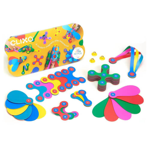 Ludibrium-CLIXO Rainbow Pack mit 39 Spielscheiben und 3 Spinner - Magnetspielzeug