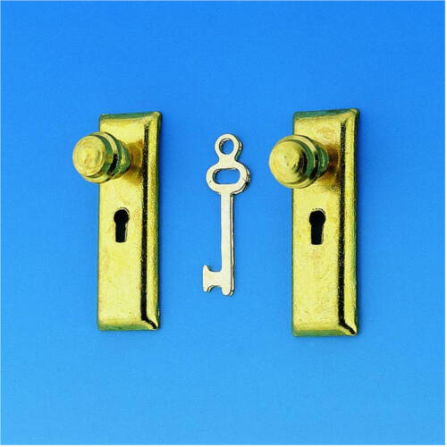 Mini Mundus - Türschild mit Knopf und Schlüssel - 1:12