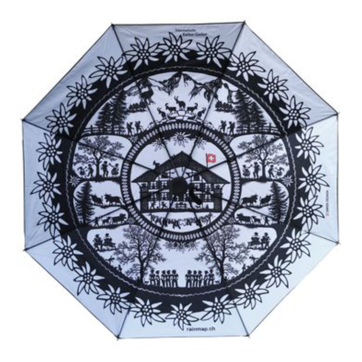 Rainmap Taschenschirm - Scherenschnittschirm Edelweiss by Esther Gerber