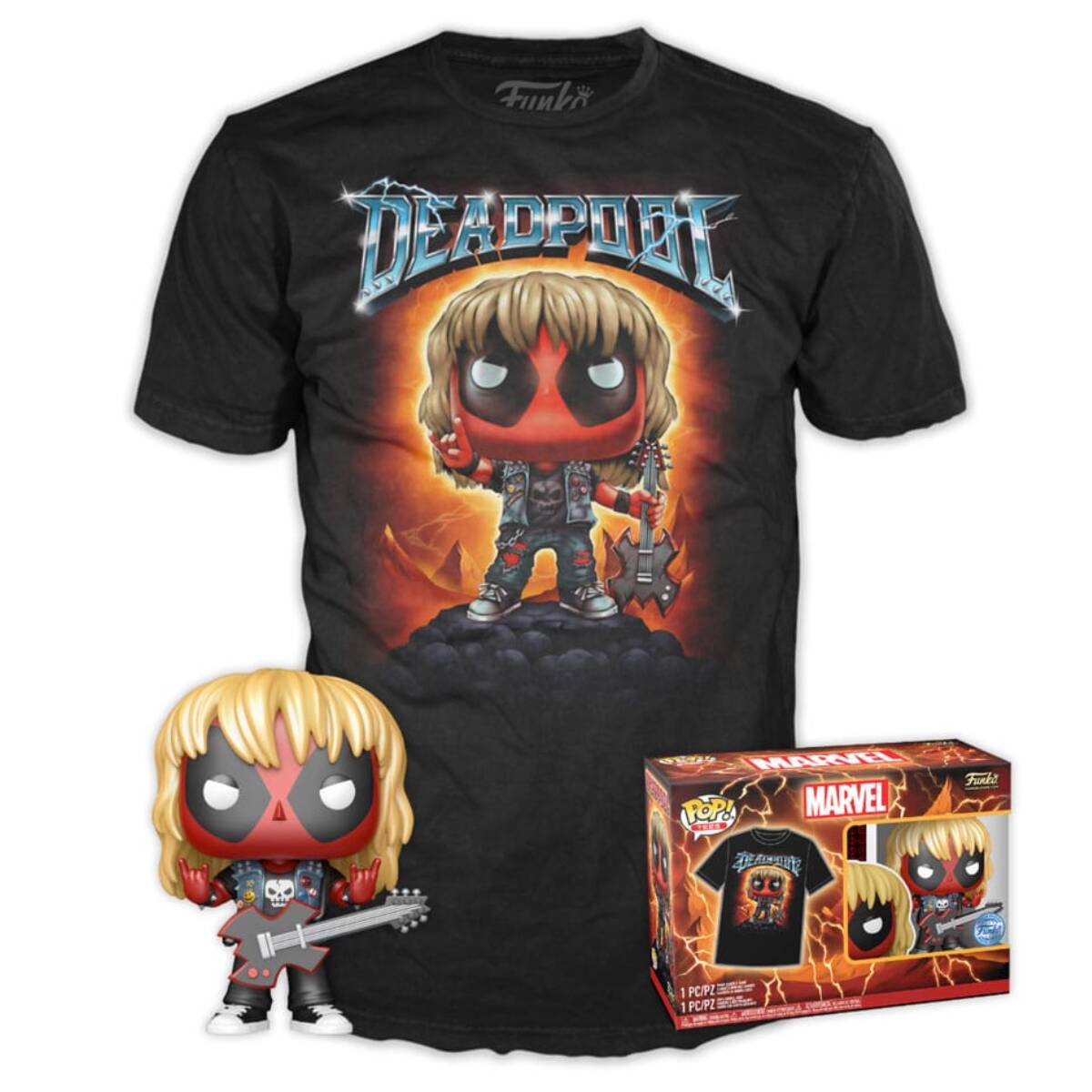 Ludibrium-Deadpool - POP! & Tee Vinyl Figur & T-Shirt Set Heavy Metal Grösse S