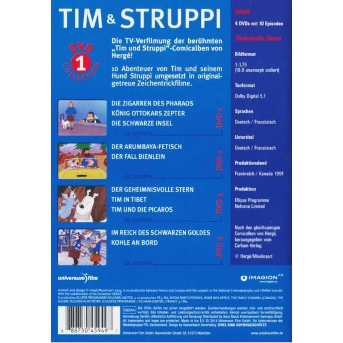 DVD - Die Abenteuer von Tim und Struppi - Collection 1