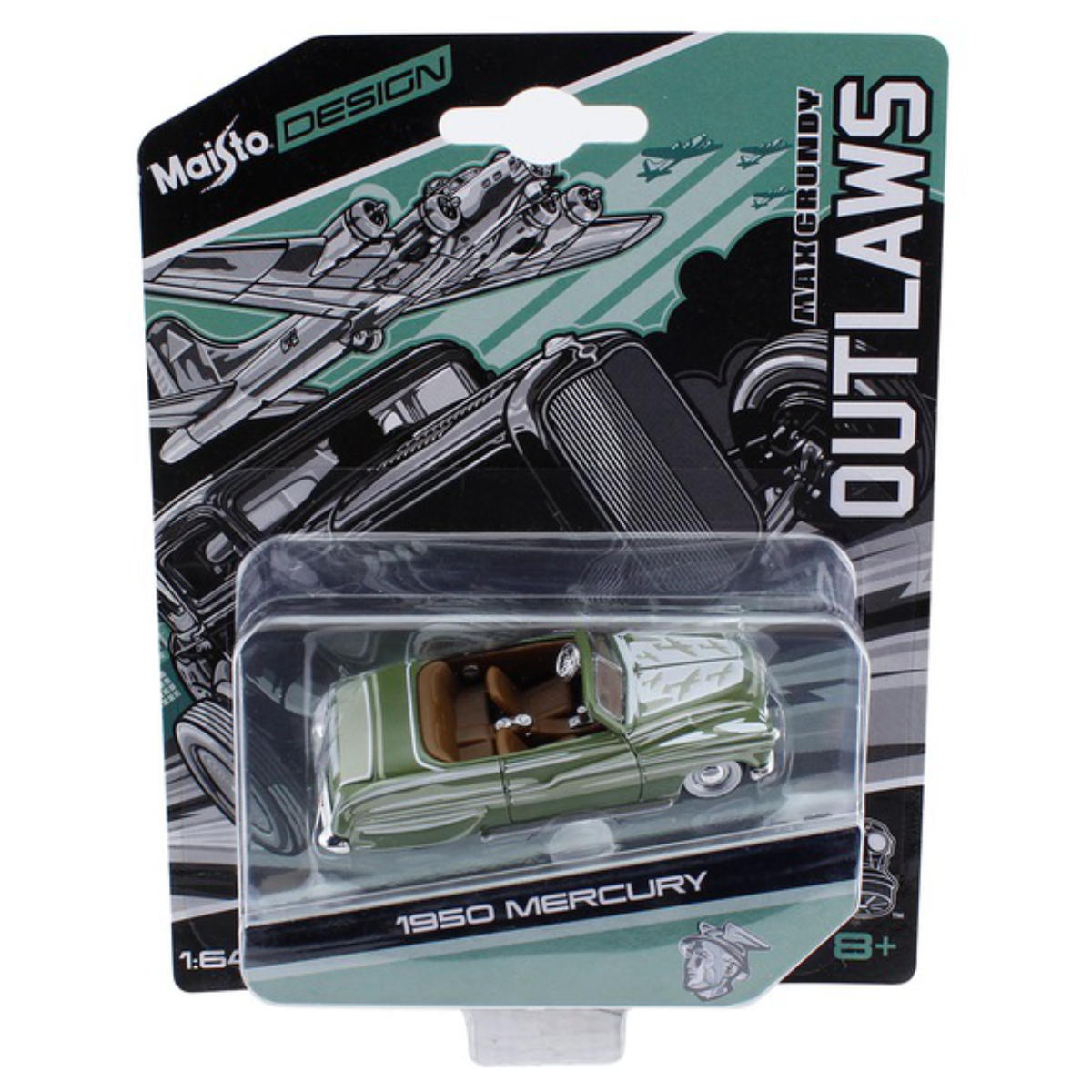 Ludibrium-Maisto - Design Diecast Collectible Vehicle Max Grundy Outlaws -1950 Mercury Green