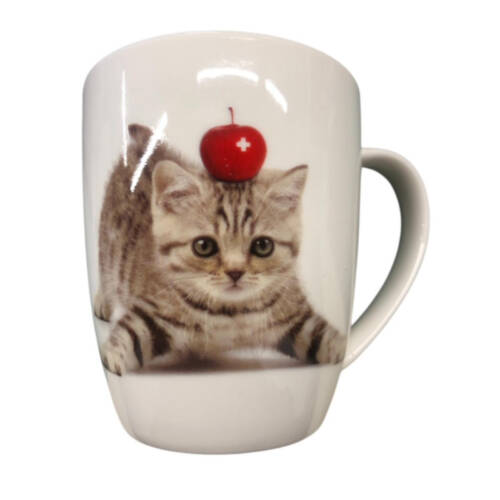 Tasse mit Katzenmotiv mit CH-Kreuz