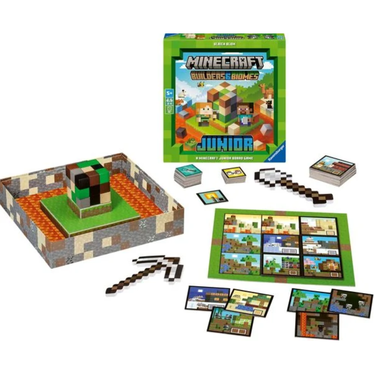 Ravensburger - Minecraft Brettspiel Builders & Biomes Junior