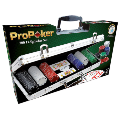 Ludibrium-ProPoker in Alu-Koffer, 2 Kartensets und einem Dealer-Button, 300Poker-Chips