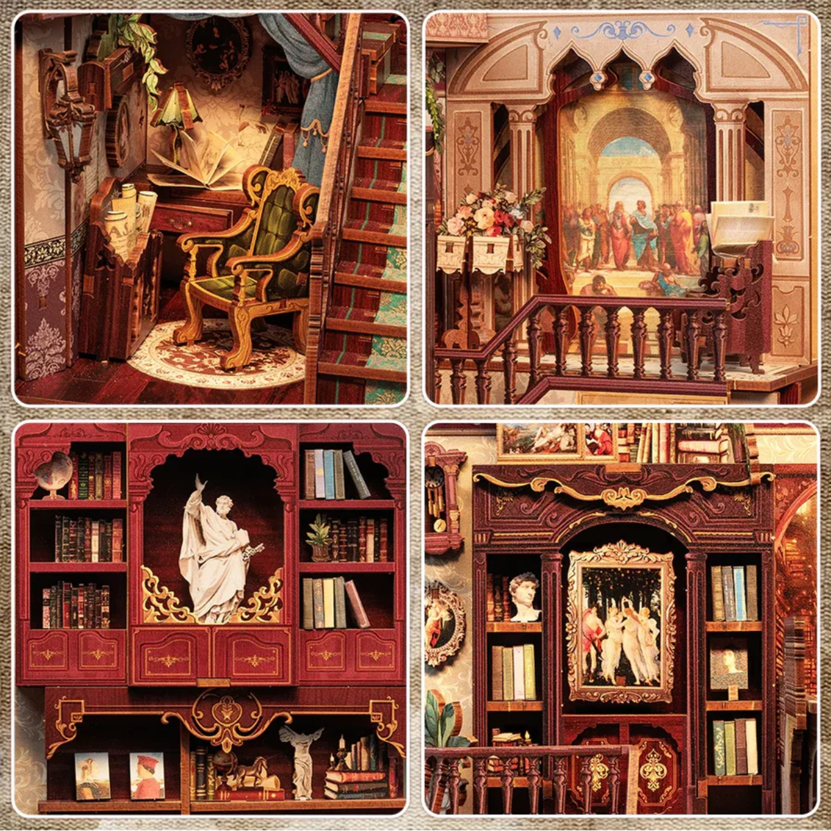 Ludibrium-CuteBee DC03 - Book Nook Library of Wisdom – 3D Holzbausatz